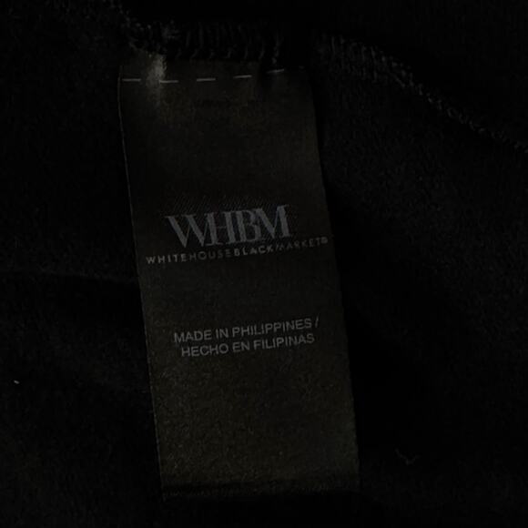 WHBM Medium Passporter Tunic Top Long Sleeve Stretch Hi-Low Hem V-Neck Black New - Picture 8 of 8